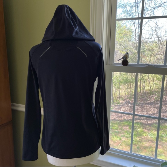 Athleta Plushtec Black Wrap Front Hoodie Jacket M - Picture 5 of 8